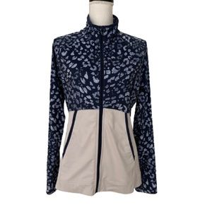 NWT Tommy Bahama Woman’s Blue/White Full Zip Jacket W/Pockets&Thumb Holes, Sz S